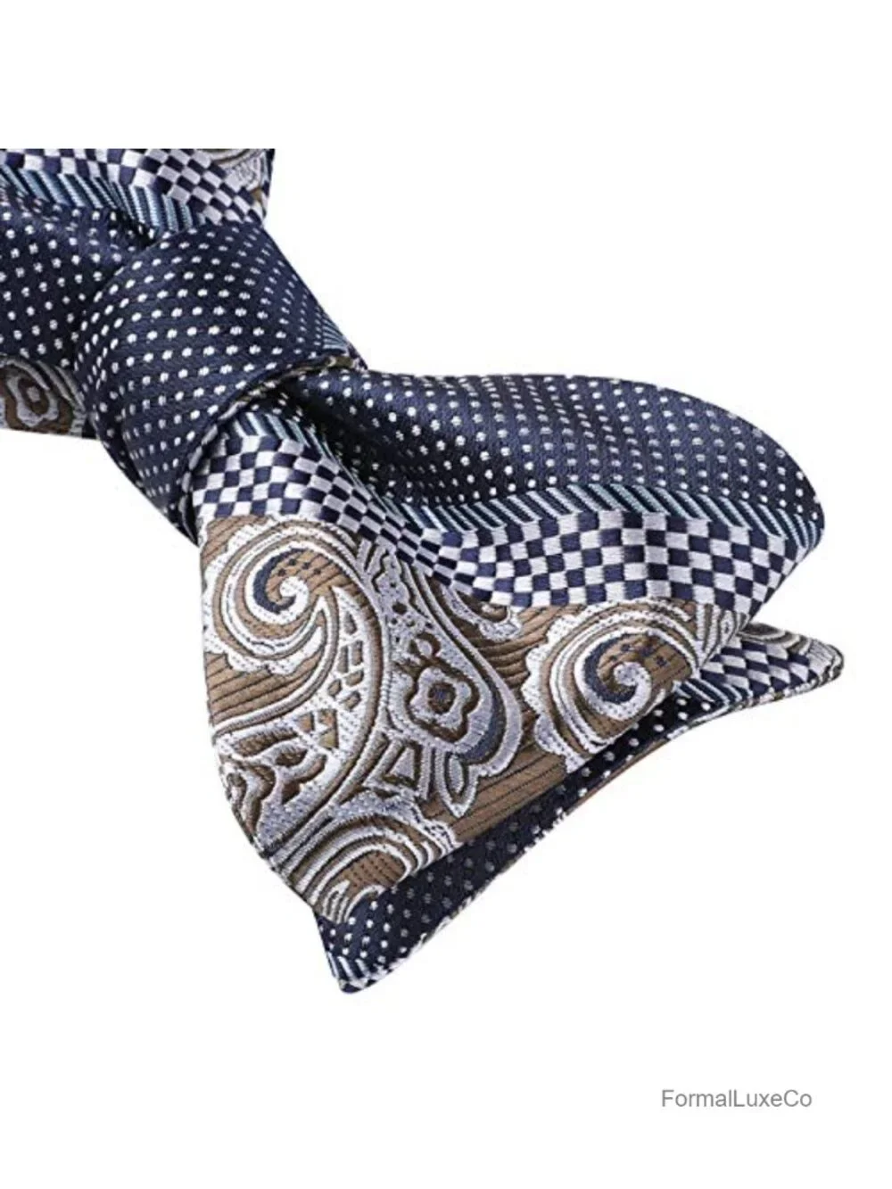 Self Tie Bow Tie with Pocket Square - Paisley Formal Tuxedo Accessory